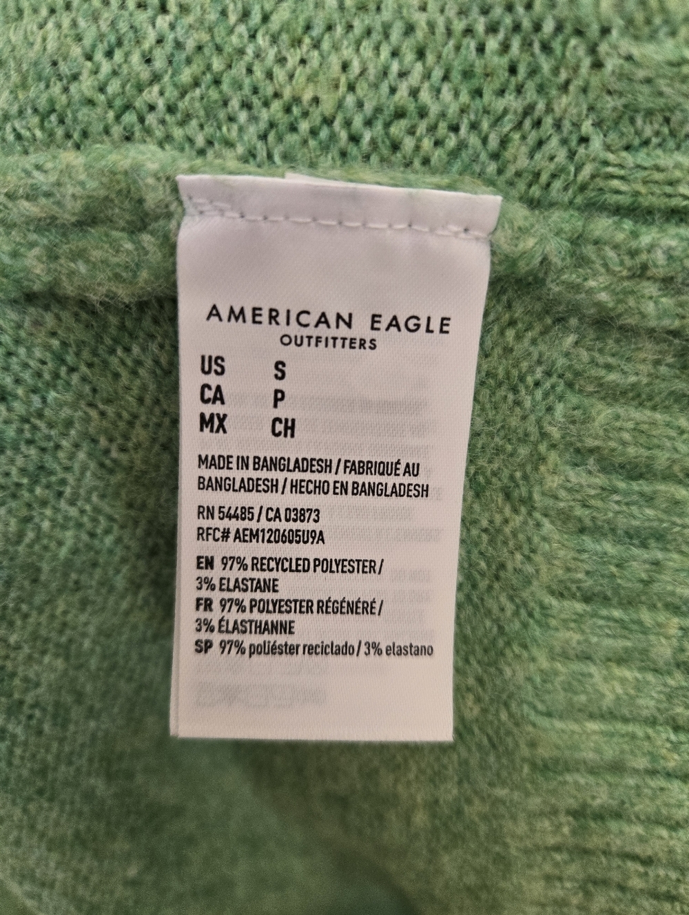 American Eagle Green Fluffy Knit Sweater Sz S - Picture 12 of 12